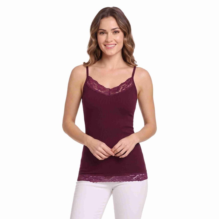 Yelete, Women's Spaghetti Lace Trimmed Long Tank Top - Walmart.com
