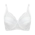 thumbnail image 1 of Women's Spaghetti Strap Bra Solid Lace Lingerie Bras Plus Size Underwear Bralette Bras Comfortable Bra V-Neck T-Shirt Bra Feature Hook and Eye Closure Strapless Bra Style Y-163 , White XL, 1 of 8