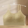 thumbnail image 1 of Women's Spaghetti Strap Cami Bra Adjustable Strap Seamless Comfortable Wireless Daily Bralette Yellow One Size, 1 of 8