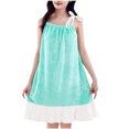 thumbnail image 1 of Women's Spaghetti Strap Shower Wrap Robe,Terry Cloth Spa Wraps Bath Towel Wrap Night Dress, Plush Bath Skirt Wrap Night Gown, 1 of 5