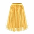 thumbnail image 1 of Women's Sparkle Tulle Skirt, Midi Long A Line Layered Mesh Skirt with High Elastic Waist, Shimmery Party Skirt for Halloween, Birthday, Festival and Daily Wear Yellow S, 1 of 2