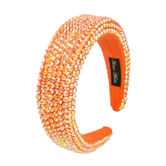 Women's Sparkling Crystal Padded Rhinestone Wide Bejeweled Hair Headband Party Hairband Hair Accessories