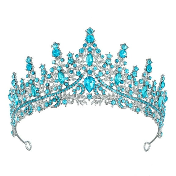 Women's Sparkling Rhinestone Crown Headband, Elegant Tiara for Birthday Wedding Party Accessory, Bridal Tiara for Women and Birthday Crown for Women - White