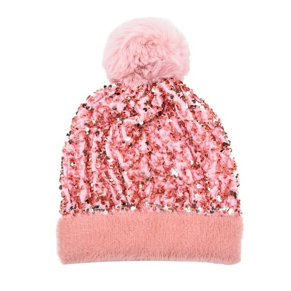 Women’s Sparkly Bling Sequin Soft Knit Winter Hat, Warm Stretchable Knitted Beanie, Fashion Cozy Cold Weather Hat for Daily Wear, Outdoor Activities, Winter Outfits and Casual Styling, 1pc