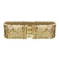 thumbnail image 1 of Women's Sparkly Glitter Sequin Wide Stretch Elastic Belt Accessory,Gold,One Size, 1 of 5
