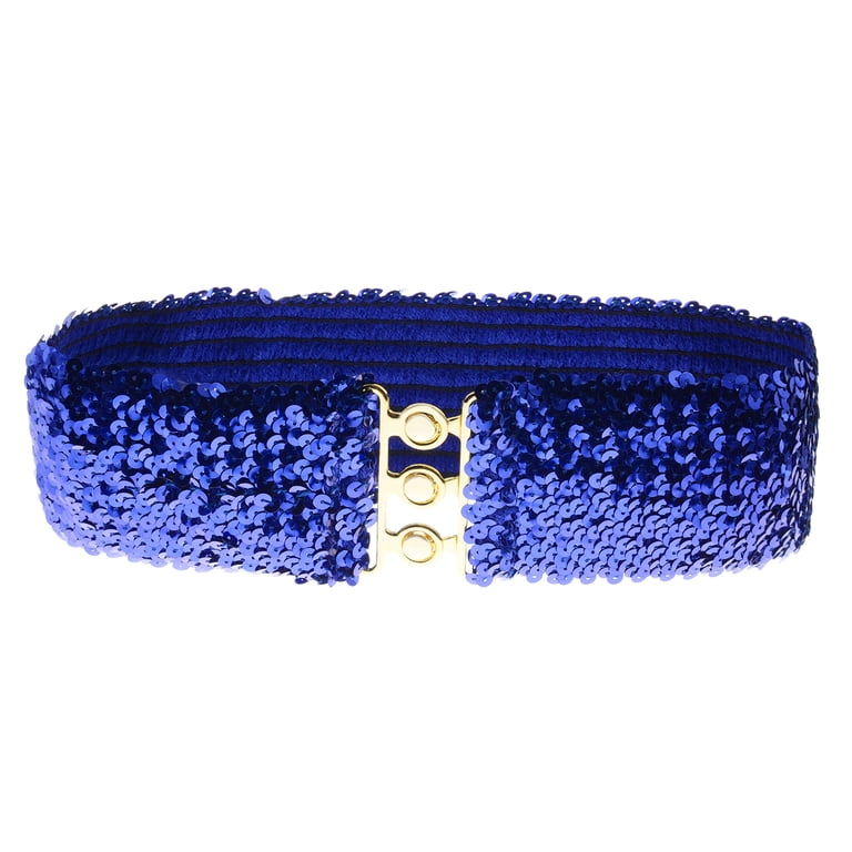 6835 Women\'s Sparkly Glitter Sequin Wide Stretch Elastic Belt Women-s-Sparkly-Glitter-Sequin  main image 4