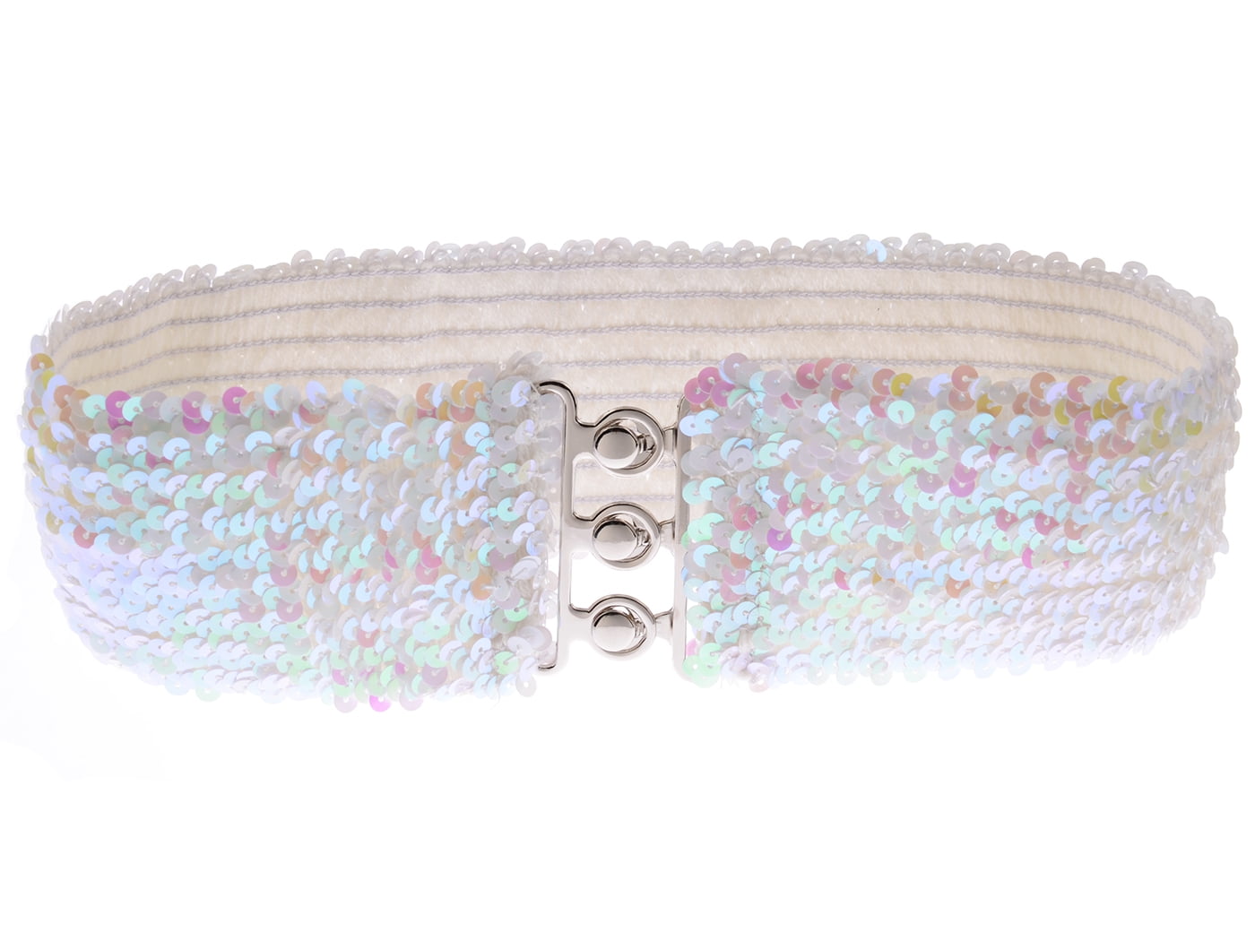 6564 Women\'s Sparkly Glitter Sequin Wide Stretch Elastic Belt SUOSDEY Sequin Elastic Wide Belts for Women Sparkly Glitter  main image 3