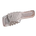 thumbnail image 1 of Women's Sparkly Rhinestone Flat Sandals Metallic Slip On Open Toe Slide Sandals Women's Fashionable And Casual Summer New Style Flat Square Head Solid Color Outer Wear Sandals, 1 of 8