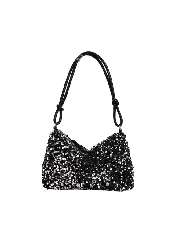 Women's Sparkly Sequin Crossbody Purse Evening Clutch Handbag Bag Knot Zipper Y2k Purse Bag