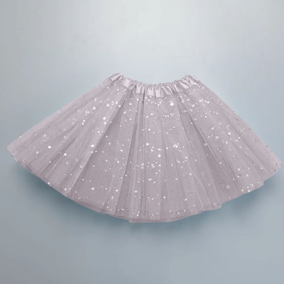 Women's Sparkly Star Sequin Tulle Skirt Elastic High Waisted Layered Mesh Mini Tutu Skirt Fluffy A-Line Short Skirt For Costume Party Performance Festival