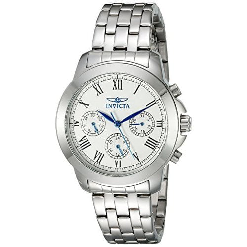 Women's Specialty Steel Bracelet & Case Flame-Fusion Crystal Quartz Silver-Tone Dial Watch 21653
