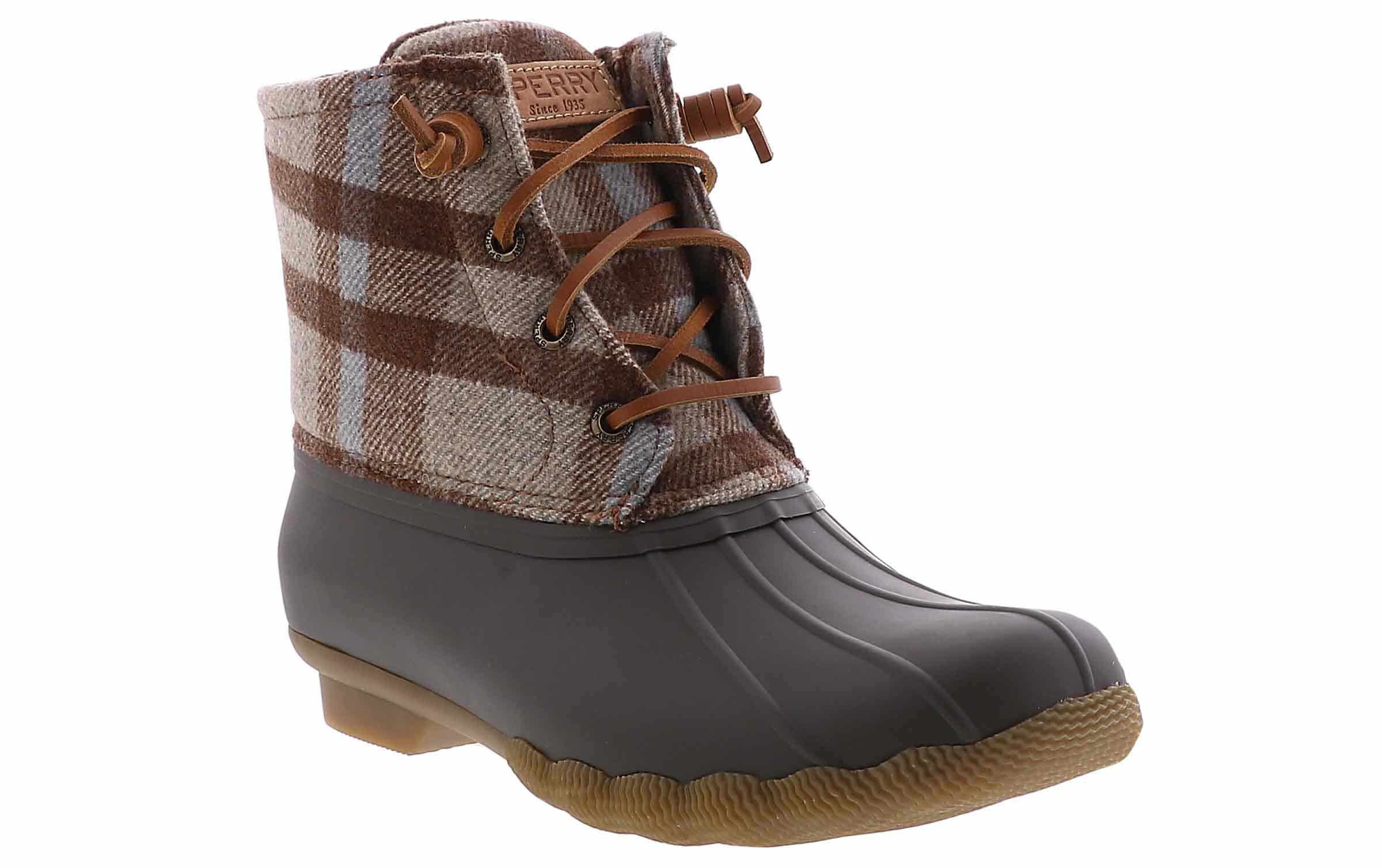 sperry duck boots women plaid
