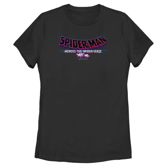 Women's Spider-Man: Across the Spider-Verse Movie Logo Graphic Tee Black 2X Large
