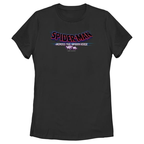 Women's Spider-Man: Across the Spider-Verse Movie Logo  Graphic Tee Black Small