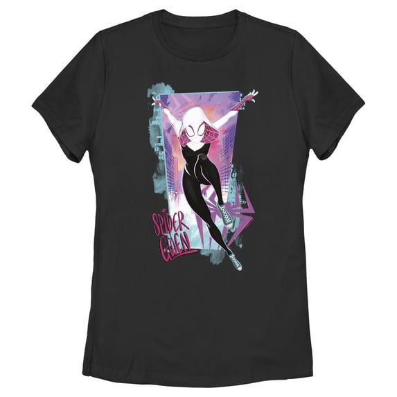 Women's Spider-Man: Across the Spider-Verse Spider Gwen Poster Graphic Tee Black Large