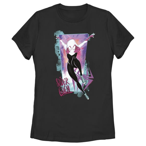 Women's Spider-Man: Across the Spider-Verse Spider Gwen Poster Graphic Tee Black Small