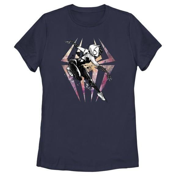Women's Spider-Man: Across the Spider-Verse Spider Gwen Sketch Graphic Tee Navy Blue Small