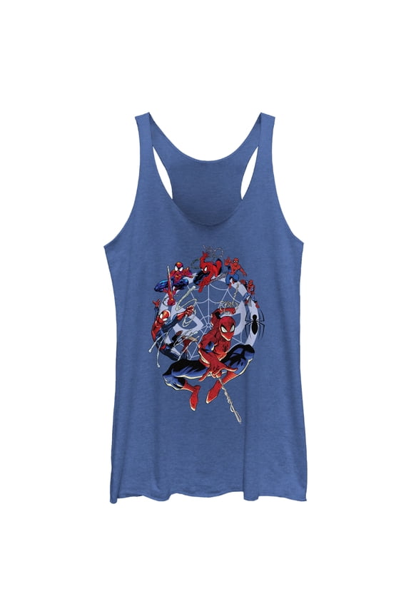 Women's Spider-Man: Beyond Amazing Evolution Racerback Tank Top Royal Blue Heather Medium