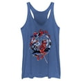 thumbnail image 1 of Women's Spider-Man: Beyond Amazing Evolution  Racerback Tank Top Royal Blue Heather X Small, 1 of 4