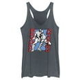 thumbnail image 1 of Women's Spider-Man: Beyond Amazing Split Panel Racerback Tank Top Navy Blue Heather X Small, 1 of 4