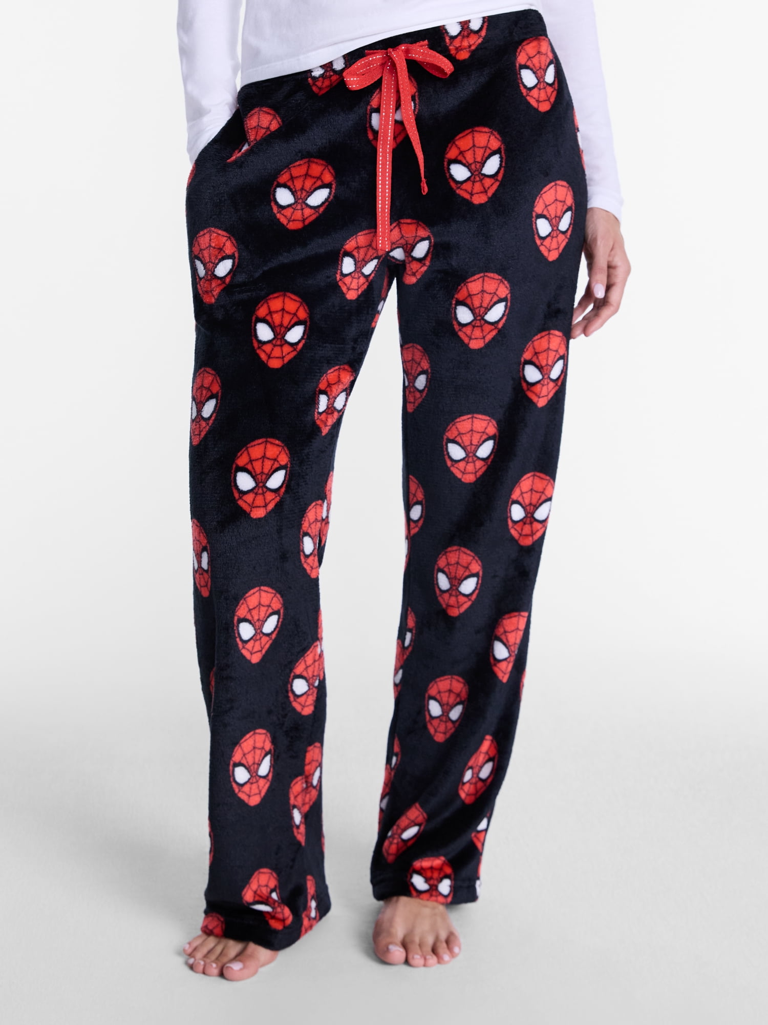 Spider-Man Women's Minky Fleece Pajamas Pants with Pockets, Sizes XS-3X