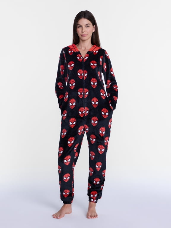 Women's Minky Fleece Union Suit Pajamas with Pockets, Sizes XS-3X