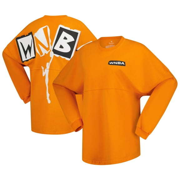 Women's Spirit Jersey Orange WNBA Gear Patches Oversized Long Sleeve T-Shirt