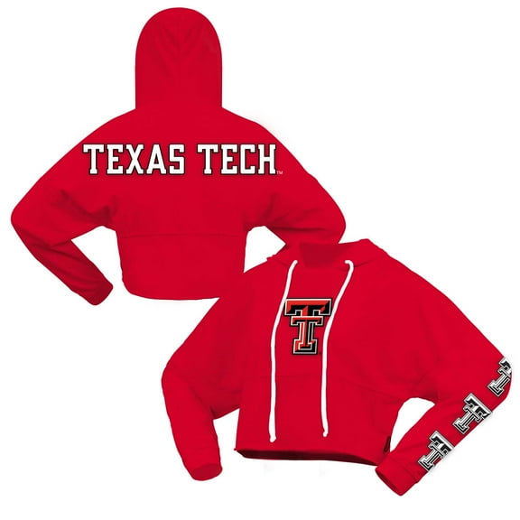 Women's Spirit Jersey Red Texas Tech Red Raiders Oversized Cropped Pullover Hoodie