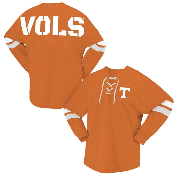 Unisex Spirit Jersey Tennessee Orange Tennessee Volunteers Lace-Up V-Neck Long Sleeve T-Shirt