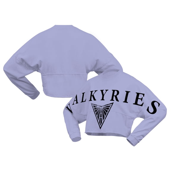 Women's Spirit Jersey Violet Golden State Valkyries Jumbo Print Oversized Cropped Long-Sleeve T-Shirt