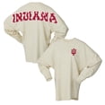 thumbnail image 1 of Women's Spirit Jersey White Indiana Hoosiers Oversized Preppy Long Sleeve T-Shirt, 1 of 3