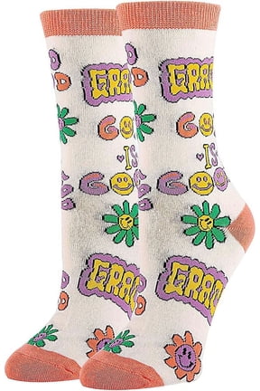Womens Spiritual Novelty Crew Socks, Crazy Funny Cotton Dress Socks Christian Gift - God is Good
