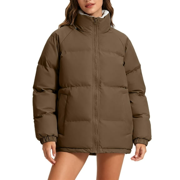 Women's Splice Color Block Puffer Jacket Oversized Lightweight Quilted Coat Warm Yet Light Winter Parka Urban Street Style Puffer