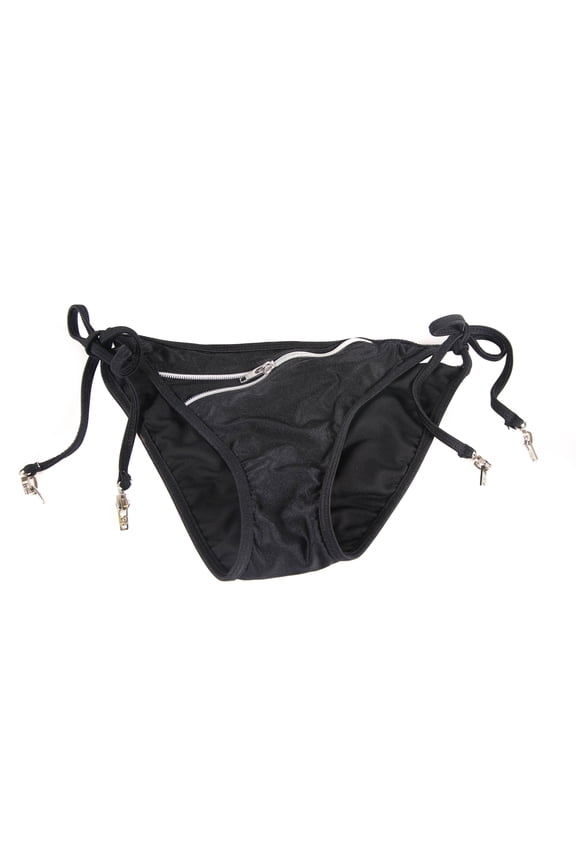 Women's Split Black Bikini Swim Bottom