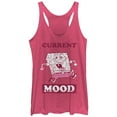 thumbnail image 1 of Women's SpongeBob SquarePants Current Mood  Racerback Tank Top Pink Heather Small, 1 of 3