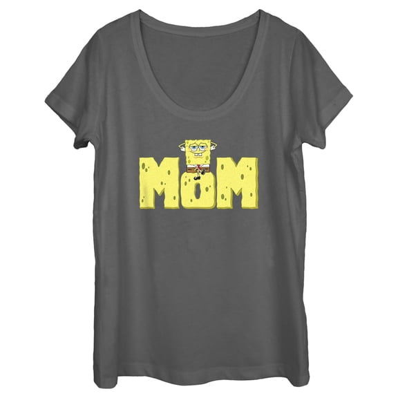 Women's SpongeBob SquarePants Sponge Mom Graphic Tee Charcoal 2X Large