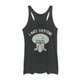 thumbnail image 1 of Women's SpongeBob SquarePants Squidward Hates Everyone  Racerback Tank Top Black Heather X Large, 1 of 3