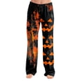 thumbnail image 1 of Women’s Spooky Cute Halloween Pajama Bottoms, Soft Breath Polyester Loose Fit No Drawstring Loungewear, Halloween Pajamas Pants Women, Ideal Seasonal Present & Family Gathering, 1 of 1