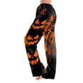 thumbnail image 1 of Women’s Spooky Cute Halloween Pajama Bottoms, Soft Breath Polyester Loose Fit No Drawstring Loungewear, Halloween Pajamas Pants Women, Ideal Seasonal Present & Family Gathering, 1 of 1