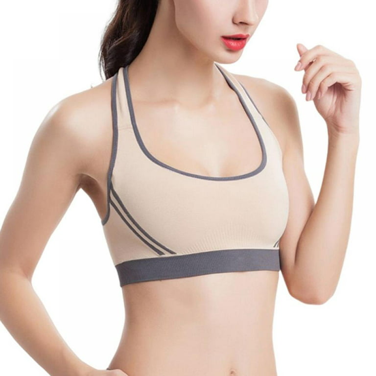 Women's Sport Bra Wirefree Cross Back Full Coverage Bra with Removable Cups