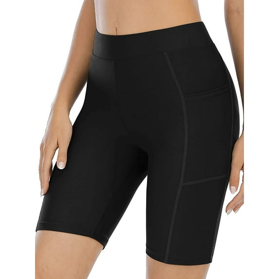 Women's Sport Short High Waisted with Pockets Board Short Swimsuit Bottom