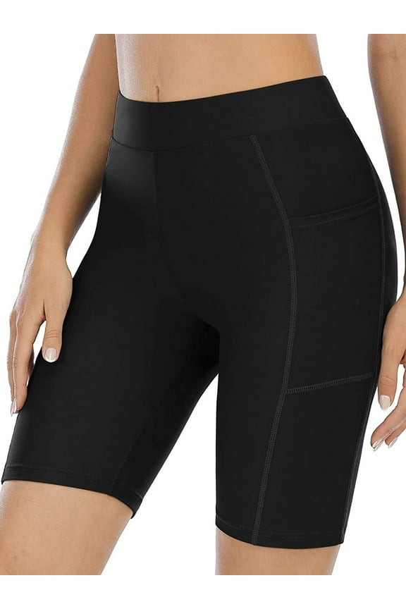 Women's Sport Short High Waisted with Pockets Board Short Swimsuit Bottom