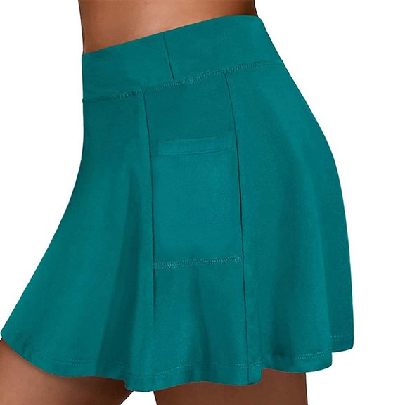 Women's Sport Tennis Skirts With Pockets Outdoor Running yoga Inner Shorts Skort High Elastic Waist Golf Hakama For Female