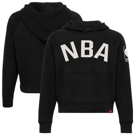 Women's Sportiqe  Black NBA Ella Raglan Cropped Hoodie
