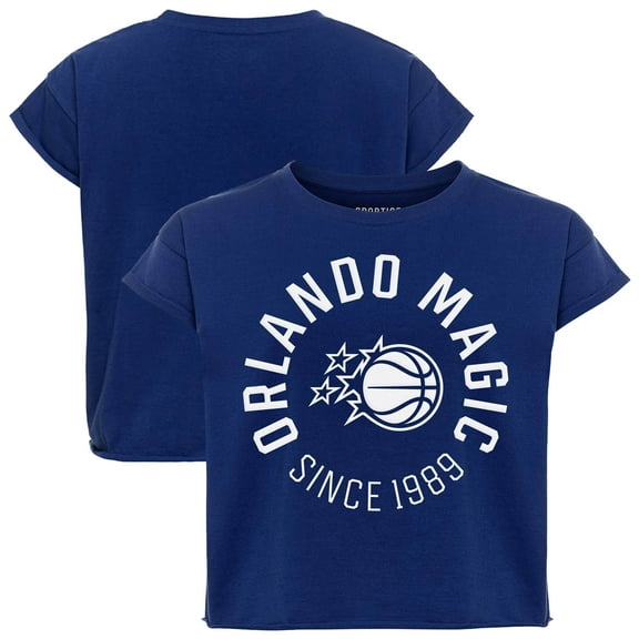 Women's Sportiqe Blue Orlando Magic Cropped Genuine Issue Collection Alana T-Shirt