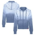 thumbnail image 1 of Women's Sportiqe Blue Philadelphia 76ers Carli Sun Fade Full-Zip Hoodie, 1 of 3