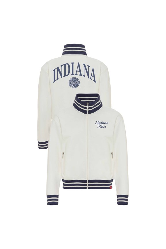 Women's Sportiqe Cream Indiana Fever Athletic Club Collection Sutton French Terry Full-Zip Jacket