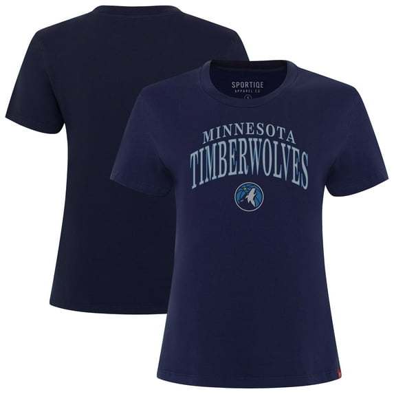 Women's Sportiqe Navy Minnesota Timberwolves Arcadia Boxy T-Shirt