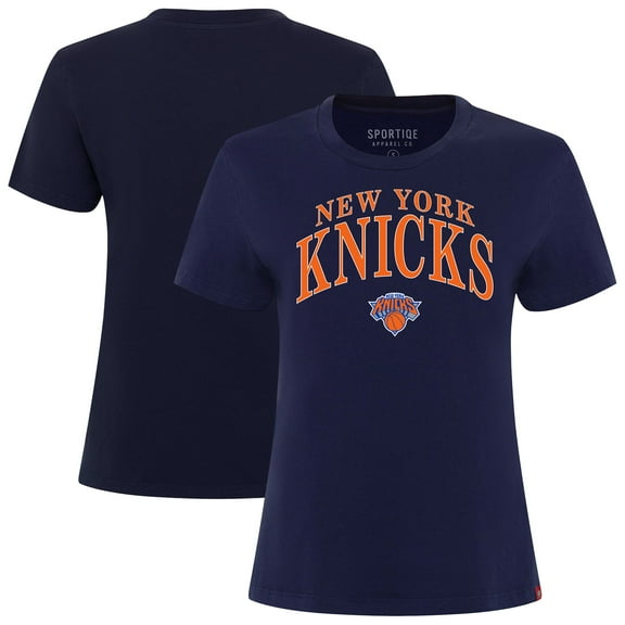 Women's Sportiqe  Navy New York Knicks  Arcadia Boxy T-Shirt