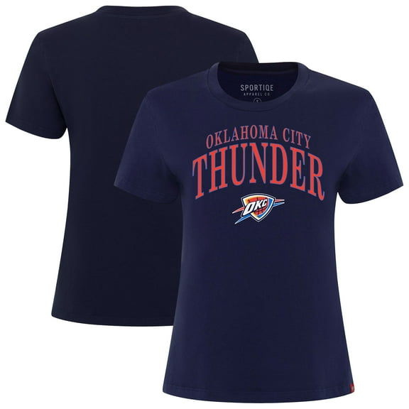 Women's Sportiqe  Navy Oklahoma City Thunder  Arcadia Boxy T-Shirt